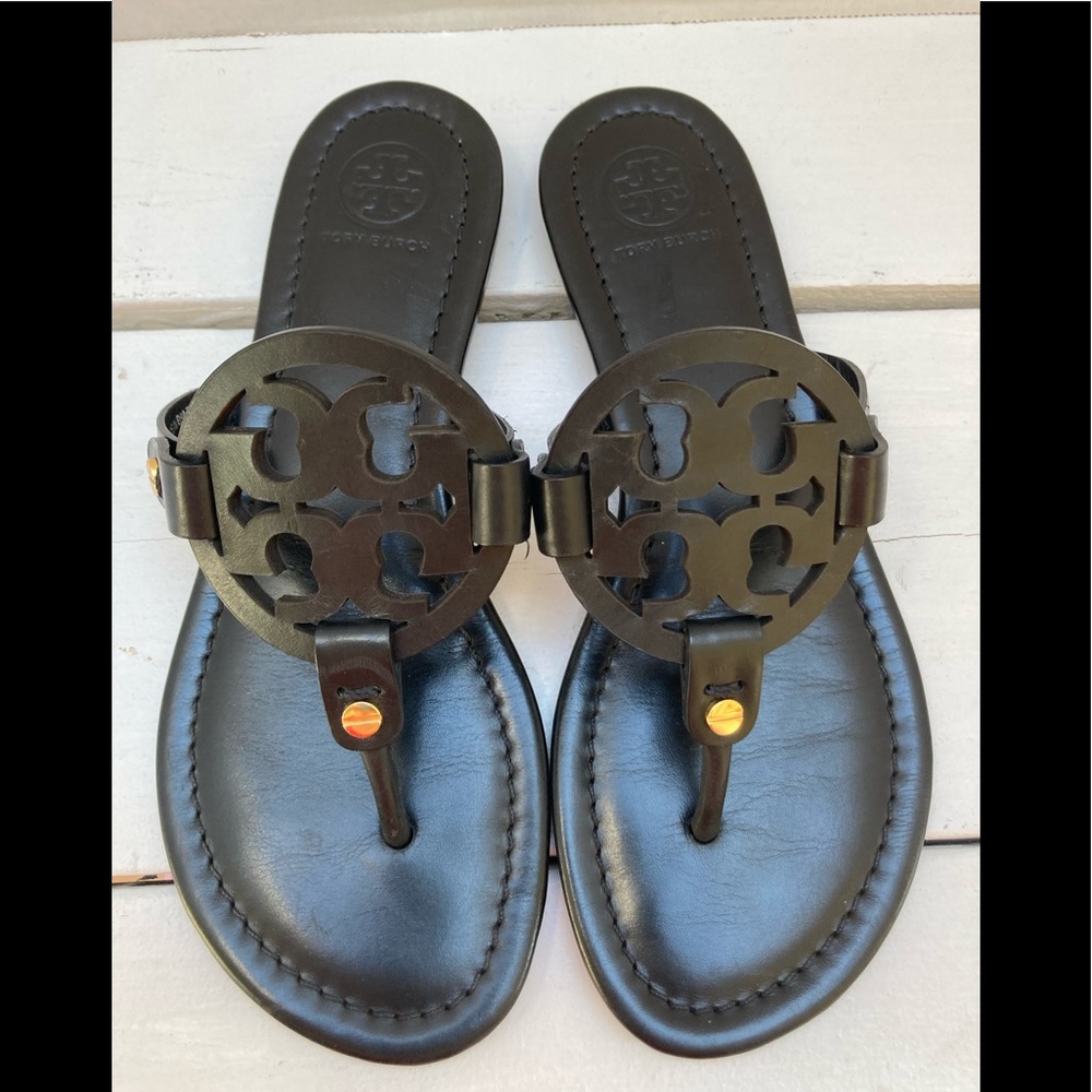 Tory Burch Miller sandals black leather 6.5